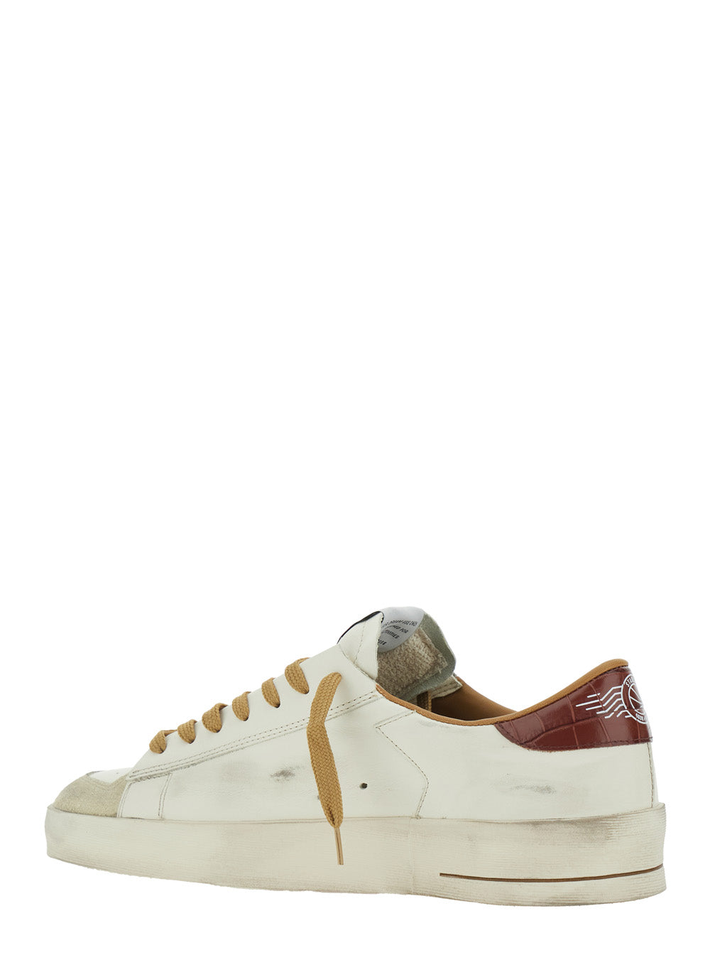 Golden Goose Men 'Stardan' White Sneaker Low Top With Star Patch On The Side And Logo Patch On The Tongue In Leather For Men GOLDEN GOOSE