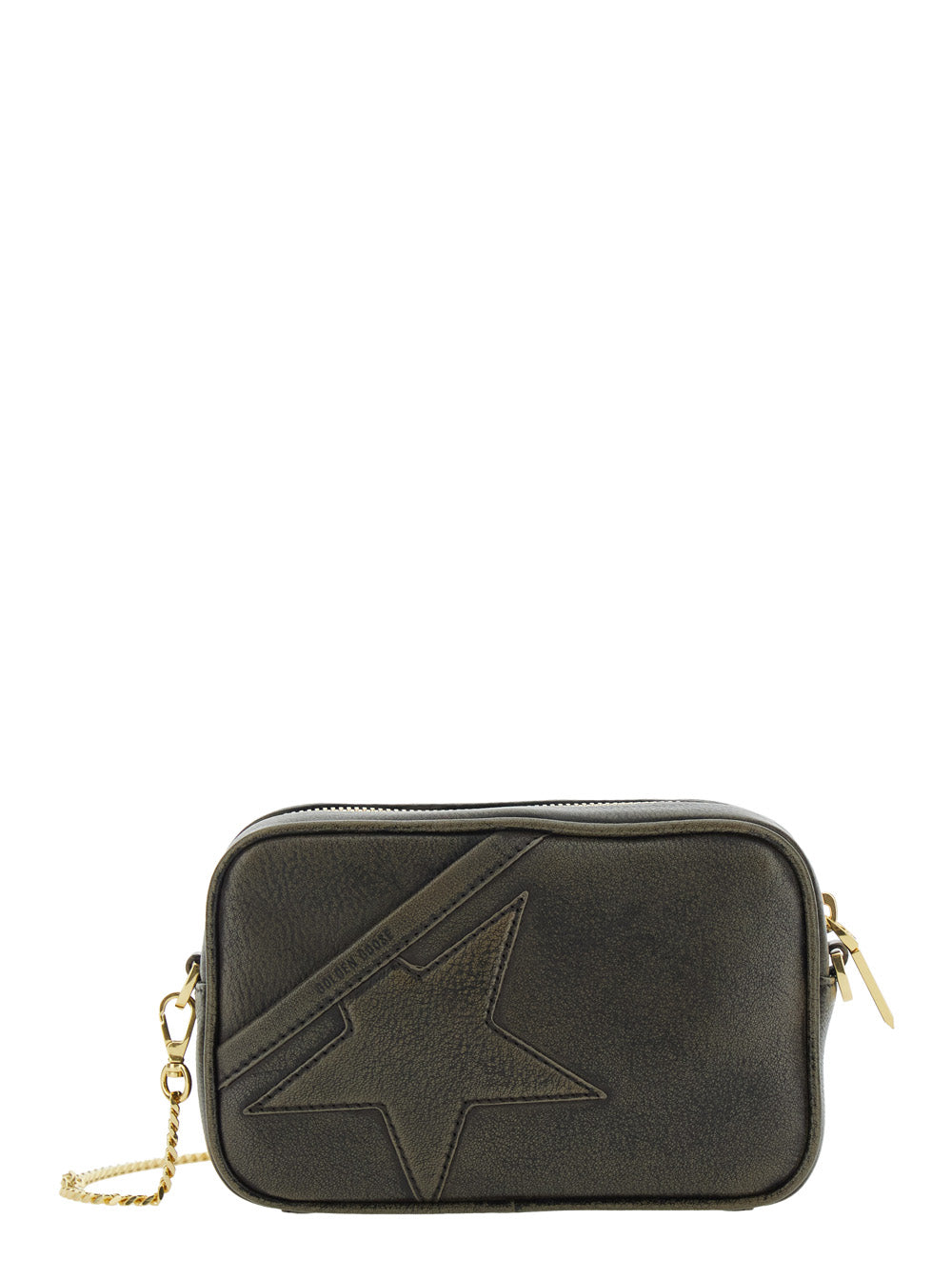 Golden Goose Women Black Crossbody Bag With Removable Chain-Link Shoulder Strap And Star Patch On The Front In Leather Woman GOLDEN GOOSE
