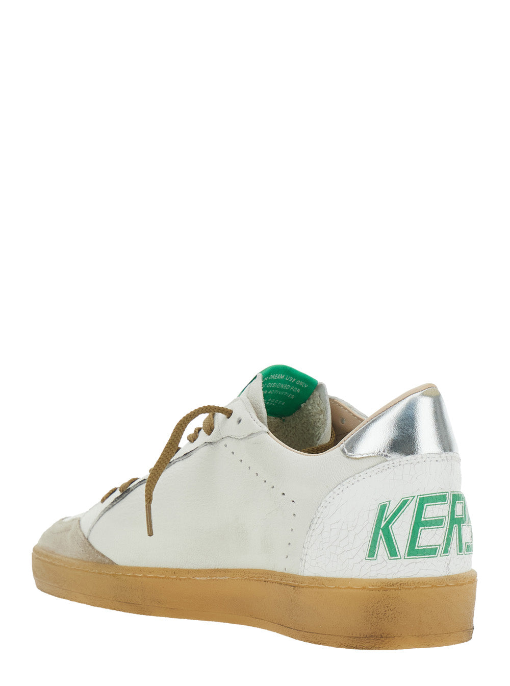 Golden Goose Men 'Ballstar' White Sneaker Low Top With Star Patch On The Side And Logo Patch On The Tongue In Leather For Men GOLDEN GOOSE