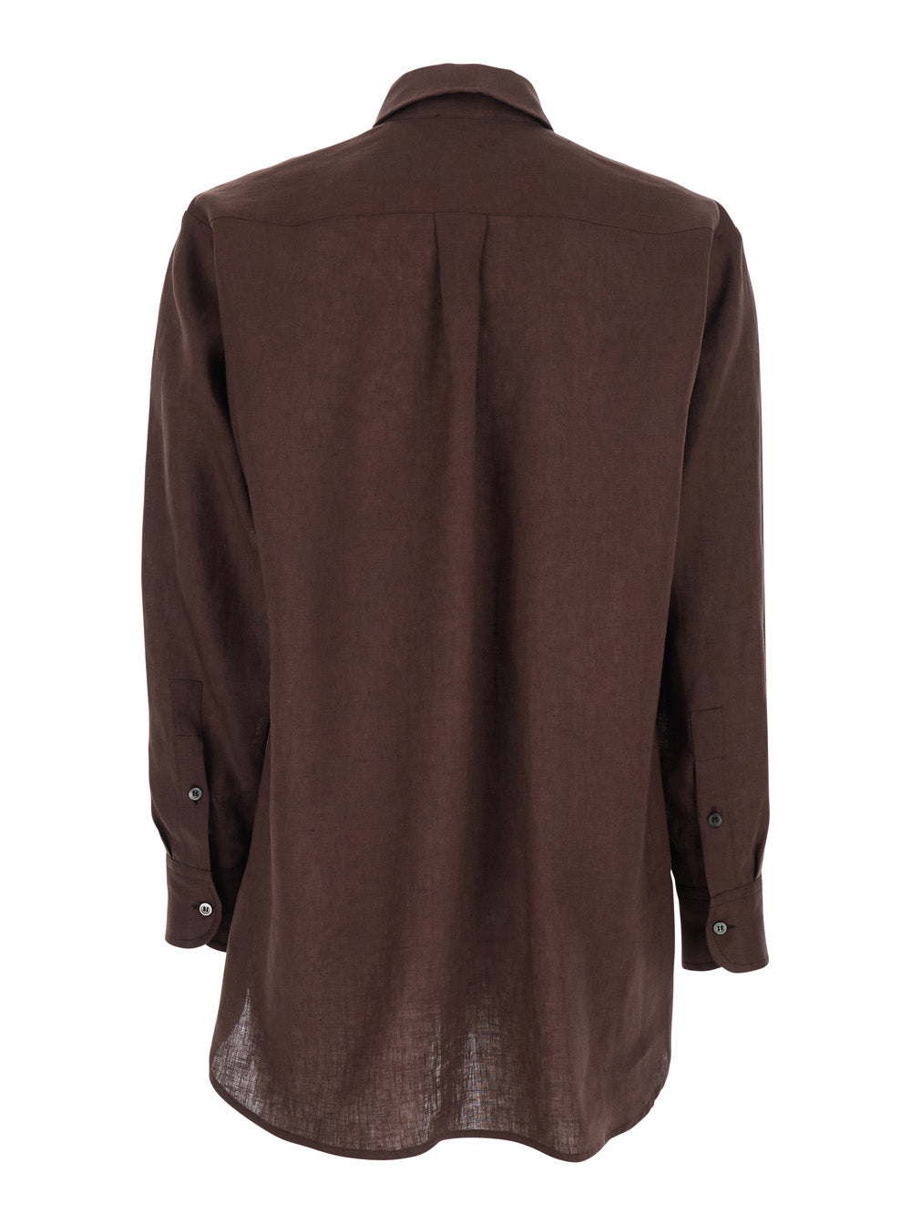 Leplain Women Brown Linen Shirt With Classic Collar And Button Closure Woman LEPLAIN