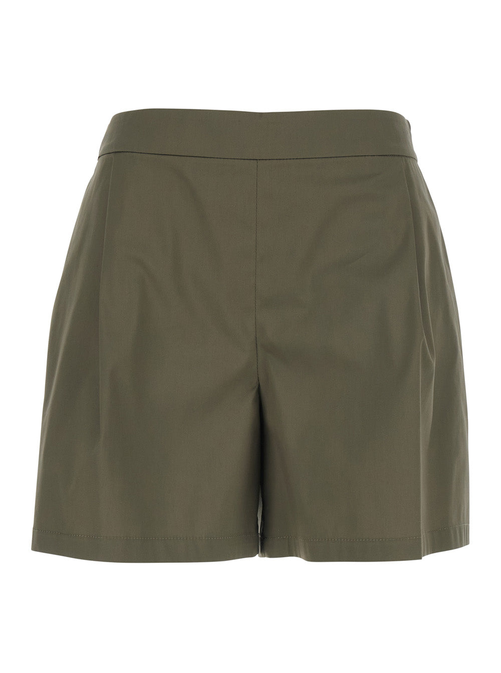 Leplain Women Green Women's Shorts With Semi-Elasticated Waist And Side Closure In Cotton Blend LEPLAIN