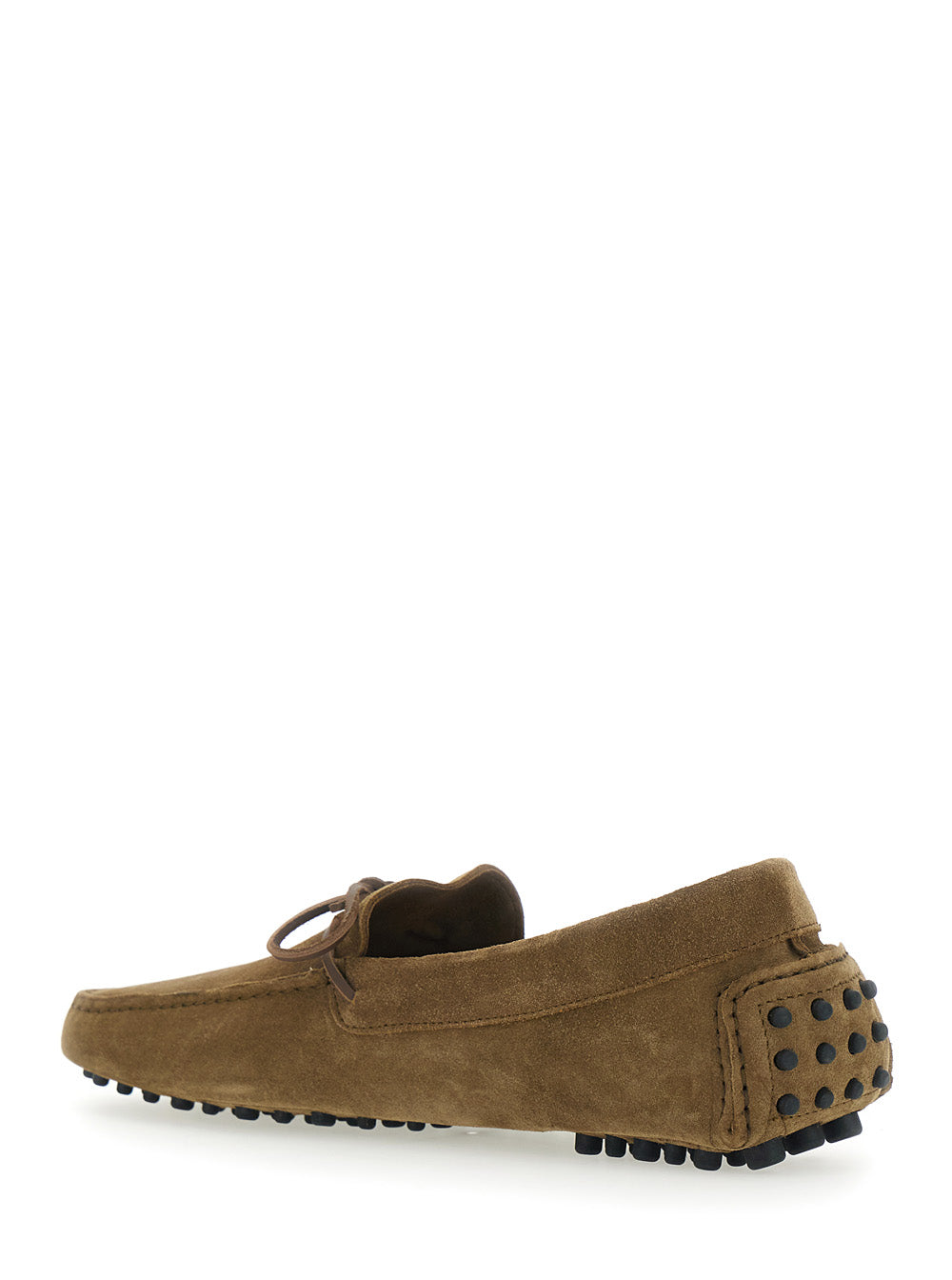 Tom Ford Men 'Driver' Brown Loafers With Rounded Toe And Bow Detail In Suede For Men TOM FORD