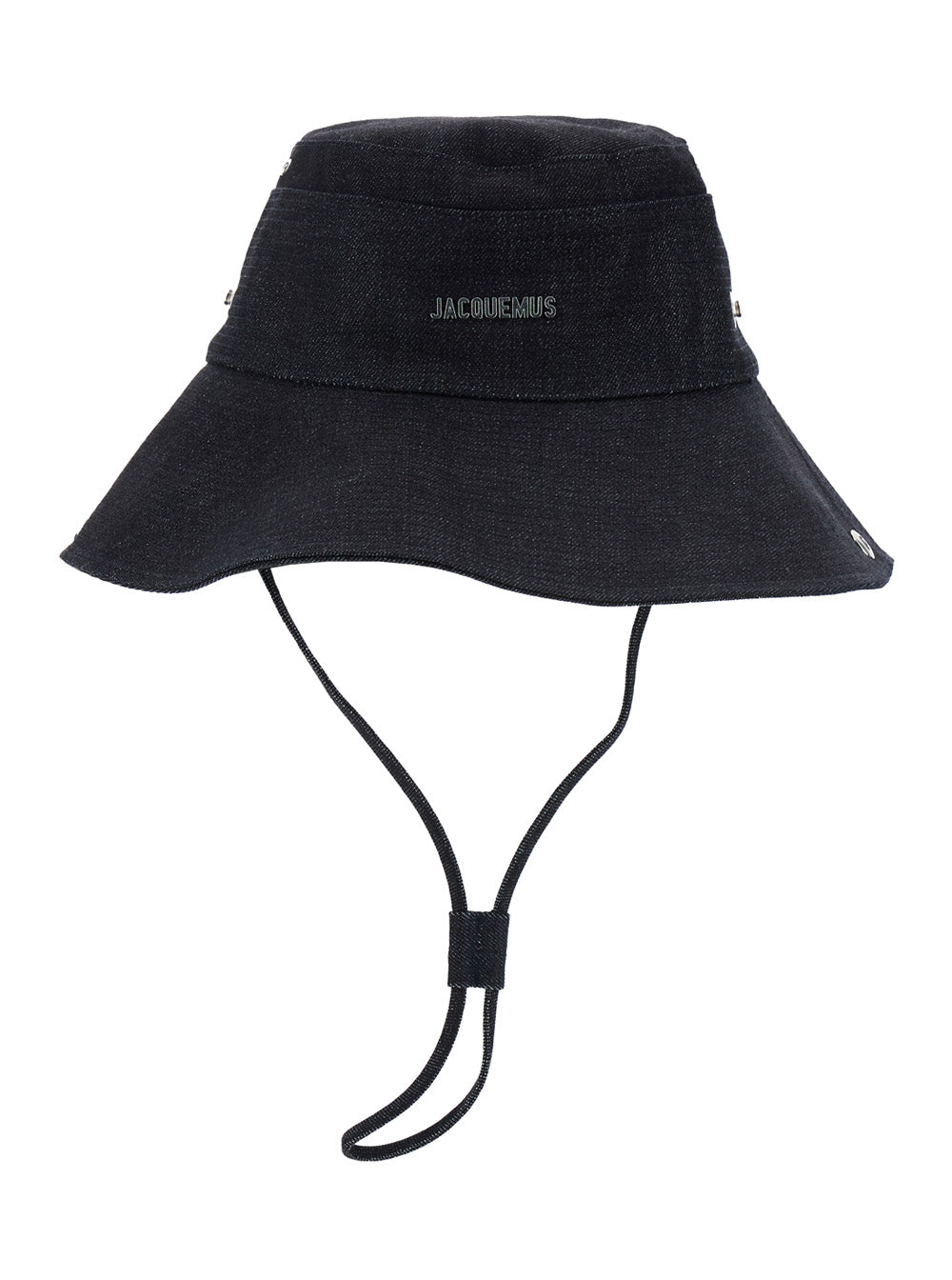 Jacquemus Men 'Le Bob De-Nimes' Blue Bucket Hat With Logo Lettering On The Front And Adjustable Strap In Cotton Man JACQUEMUS