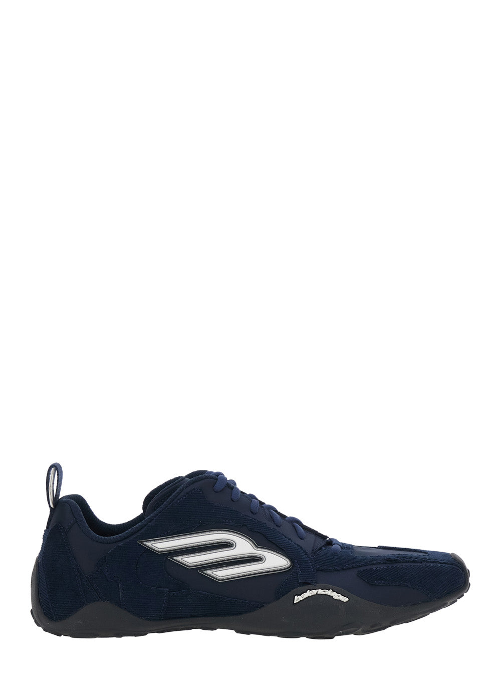 Balenciaga Men Sneaker 'Monday Ultra' Low Top With Logo Detail On The Side And Velvet Inserts In Blue Tech Fabric For Men BALENCIAGA