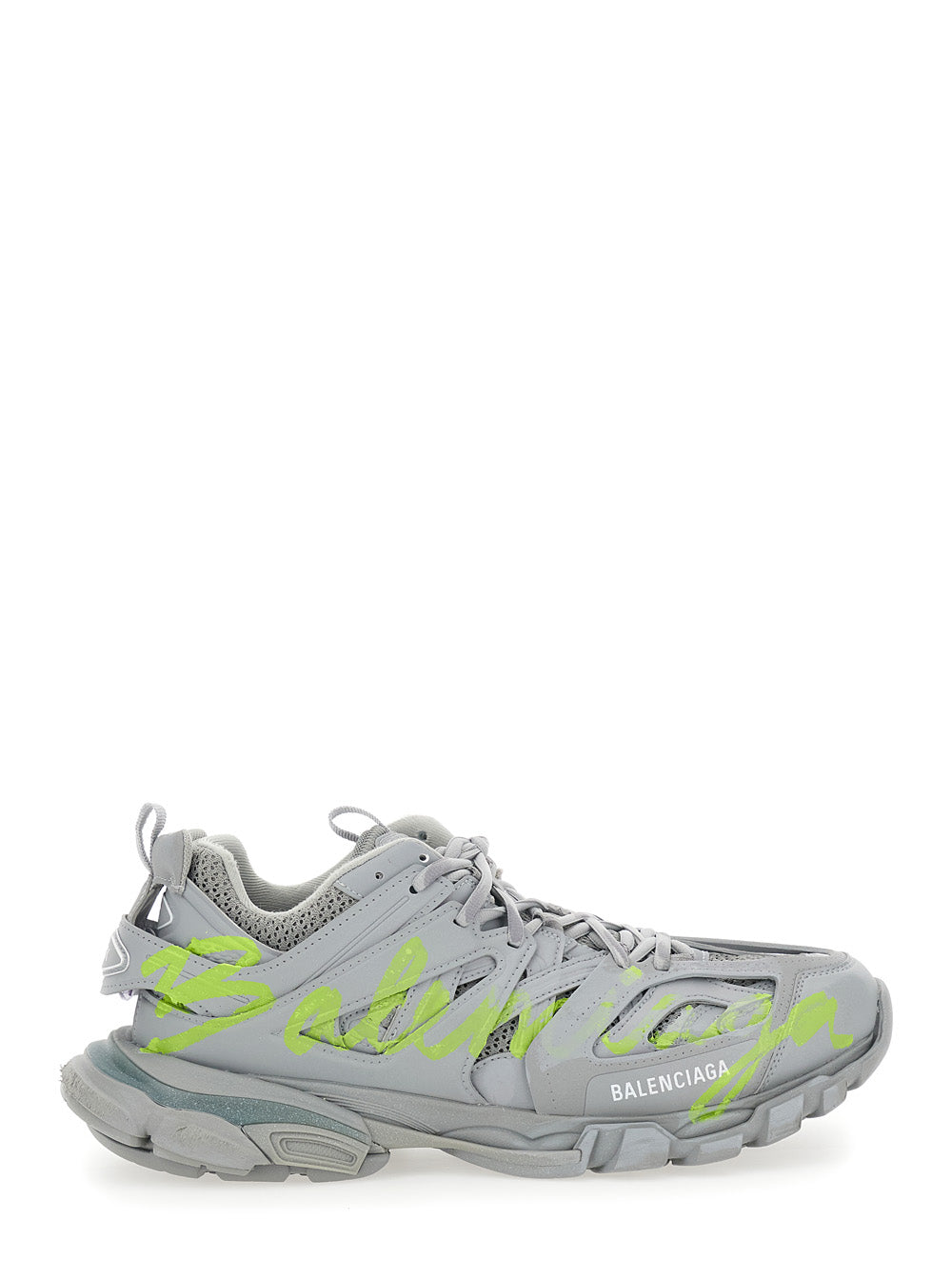 Balenciaga Men 'Track' Grey Low Top Sneakers With Logo Lettering On The Tongue In Tech Fabric Man BALENCIAGA