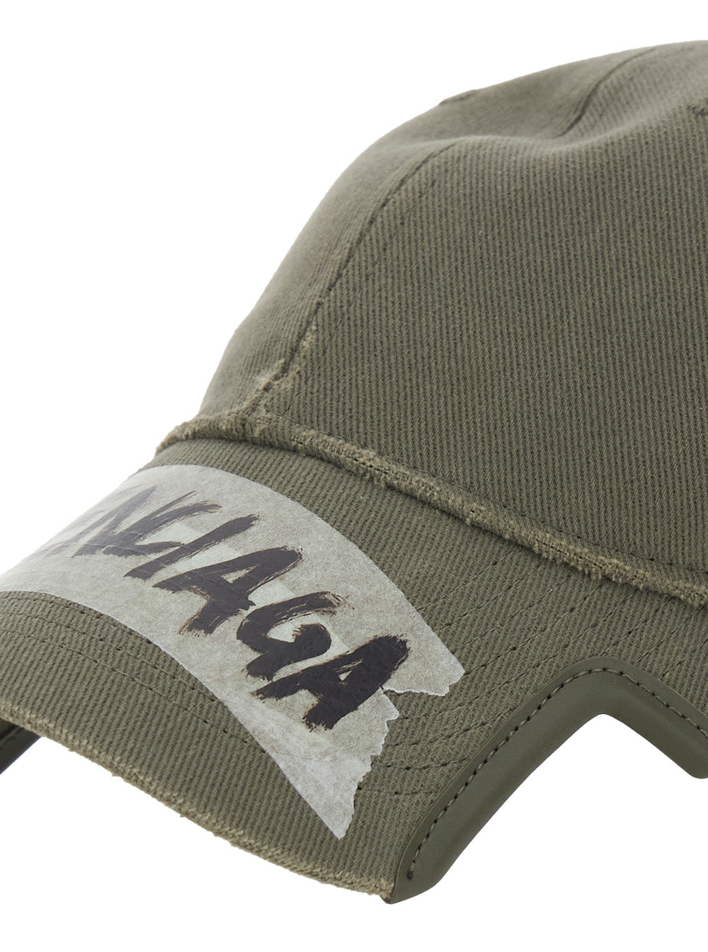 Balenciaga Men Green Baseball Cap With Maxi Logo Lettering On The Front In Cotton Man BALENCIAGA