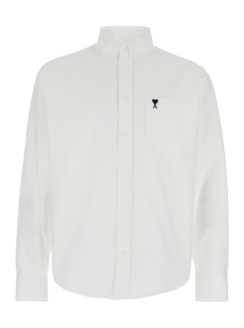 Ami Paris Men White Shirt With Logo On The Front In Cotton Man AMI PARIS