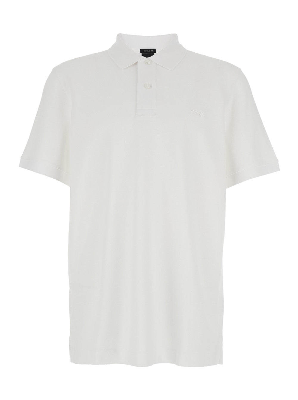 Boss Men White Polo With Button Closure In Cotton Man BOSS