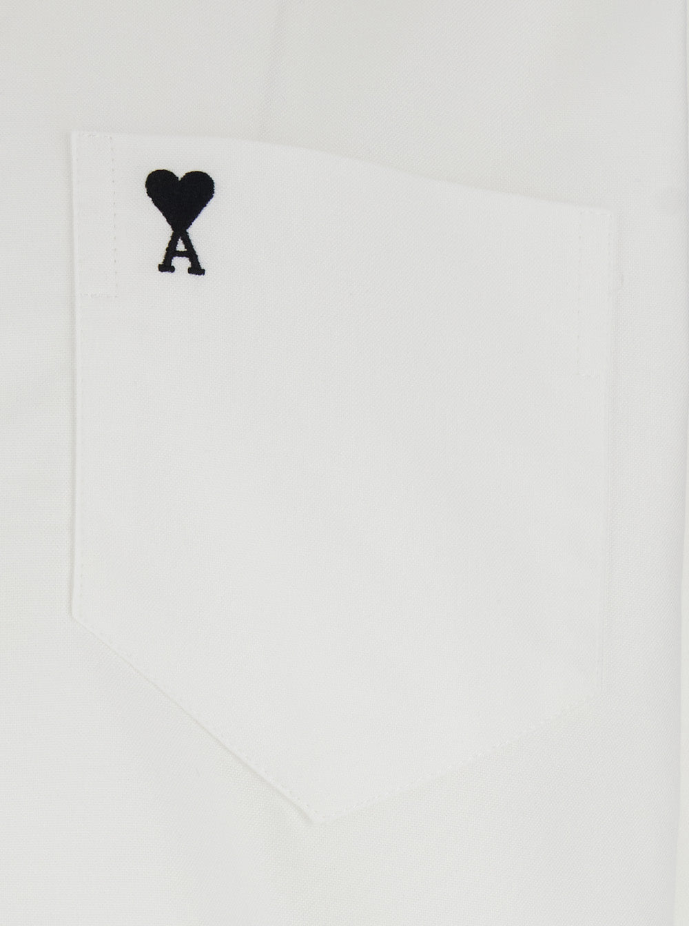 Ami Paris Men White Shirt With Logo On The Front In Cotton Man AMI PARIS