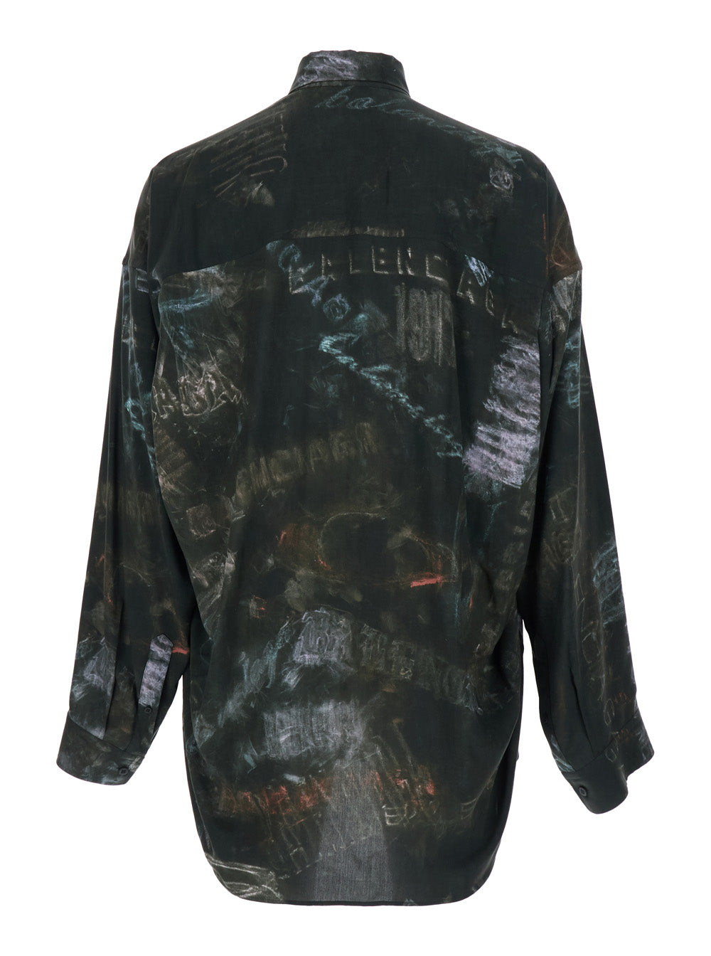 Balenciaga Men Black Shirt With All-Over Print In Viscose Men BALENCIAGA