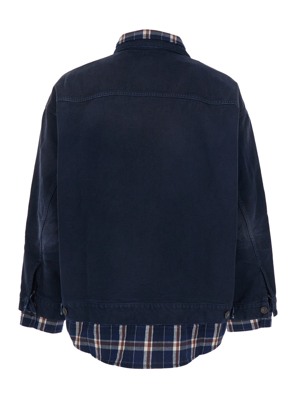 Balenciaga Men Blue Jacket With Double Layer Effect And Striped Motif In Cotton For Men BALENCIAGA