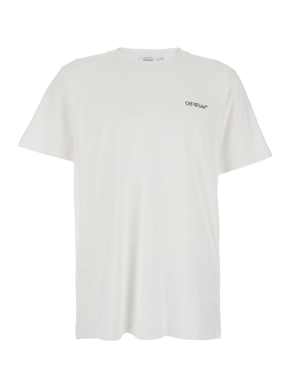 Off-White Men White Cotton Crew Neck T-Shirt With Front And Back Logo For Men OFF-WHITE