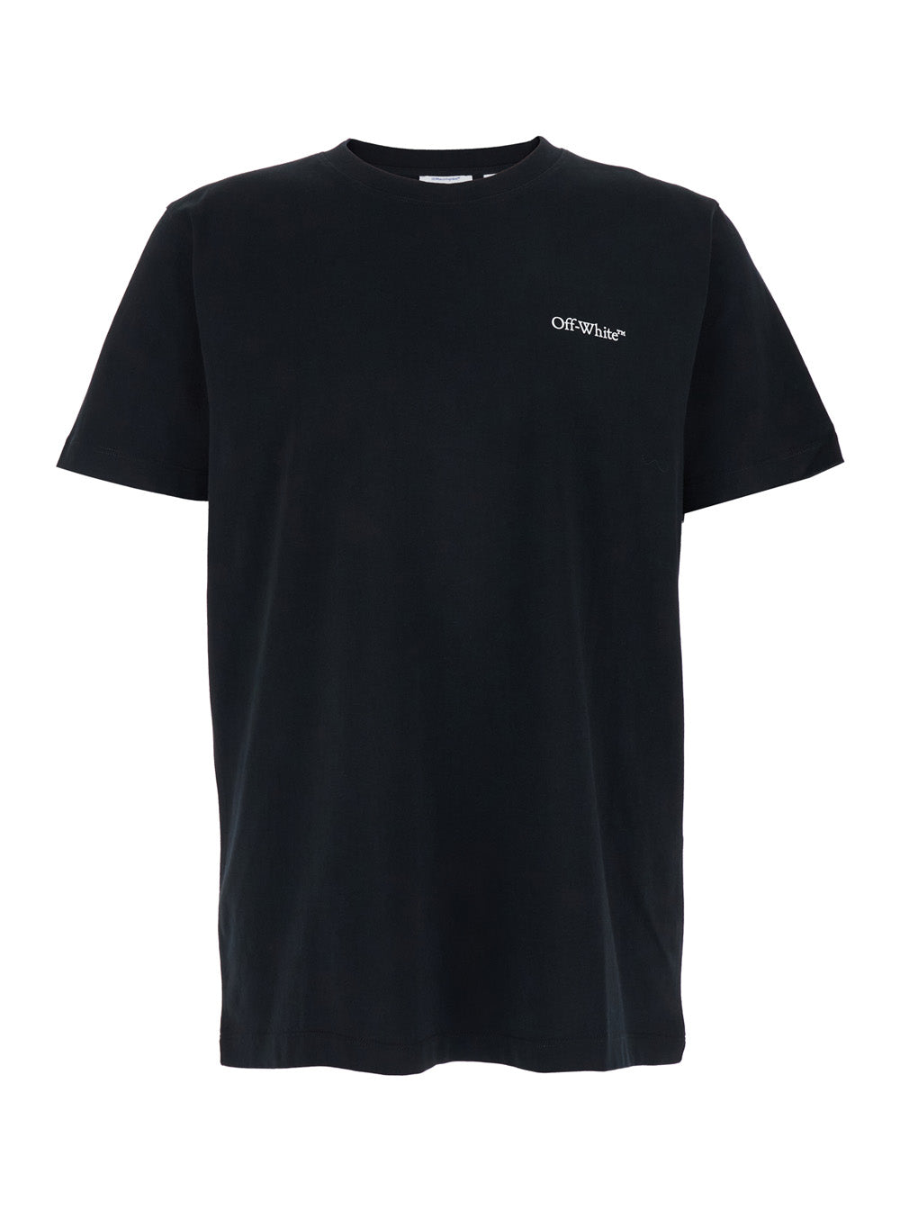 Off-White Men Black T-Shirt With Logo On Front And Back In Cotton For Men OFF-WHITE
