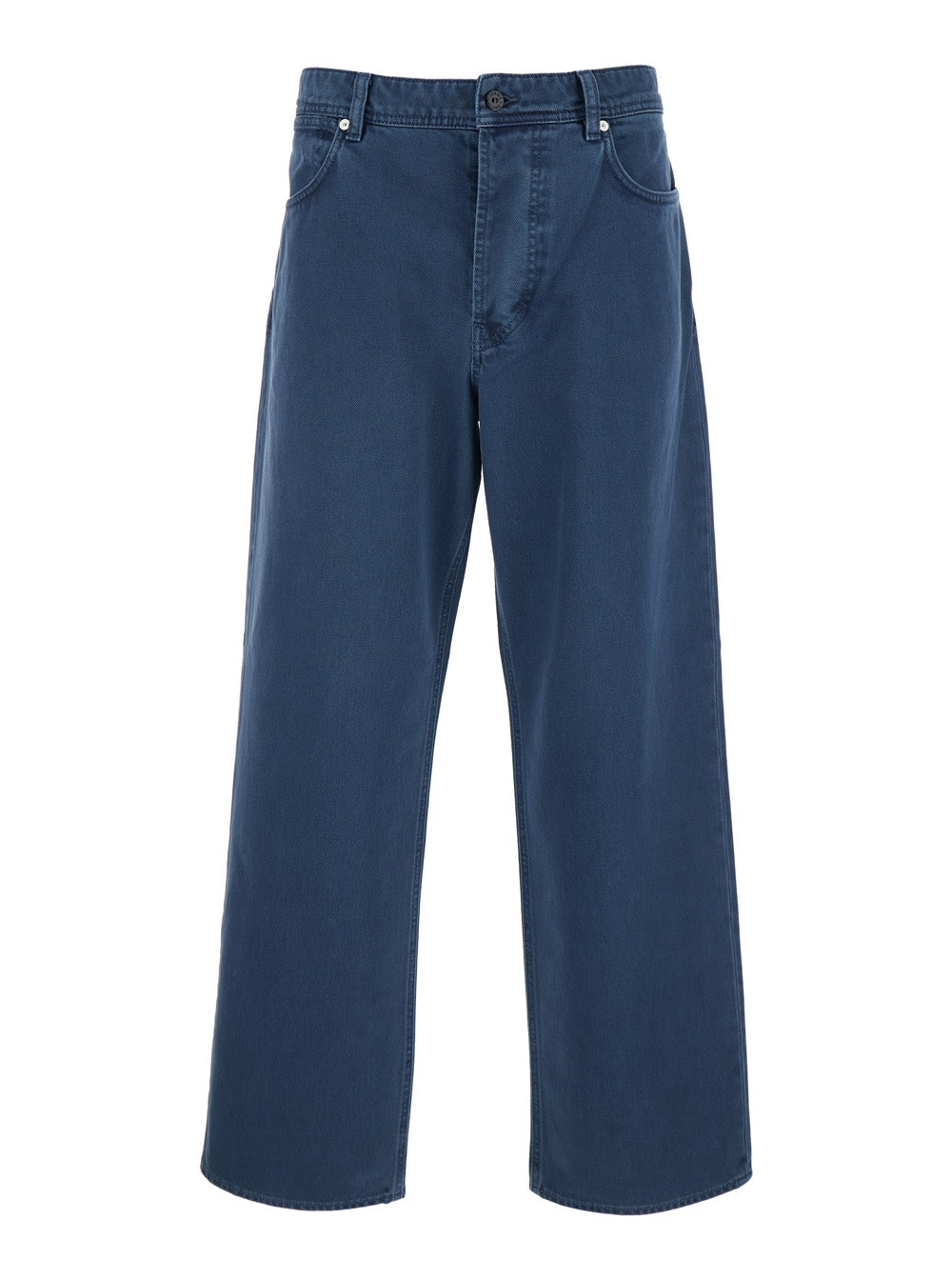 Stone Island Men Blue Jeans With Five-Pocket Design And Logo Patch On The Back In Denim For Men STONE ISLAND