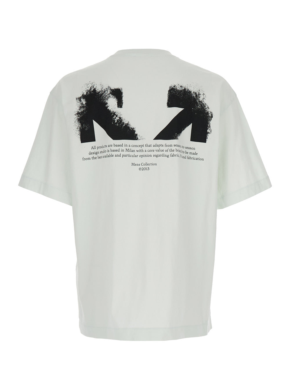 Off-White Men Light Green T-Shirt With Logo On Front In Cotton For Men OFF-WHITE