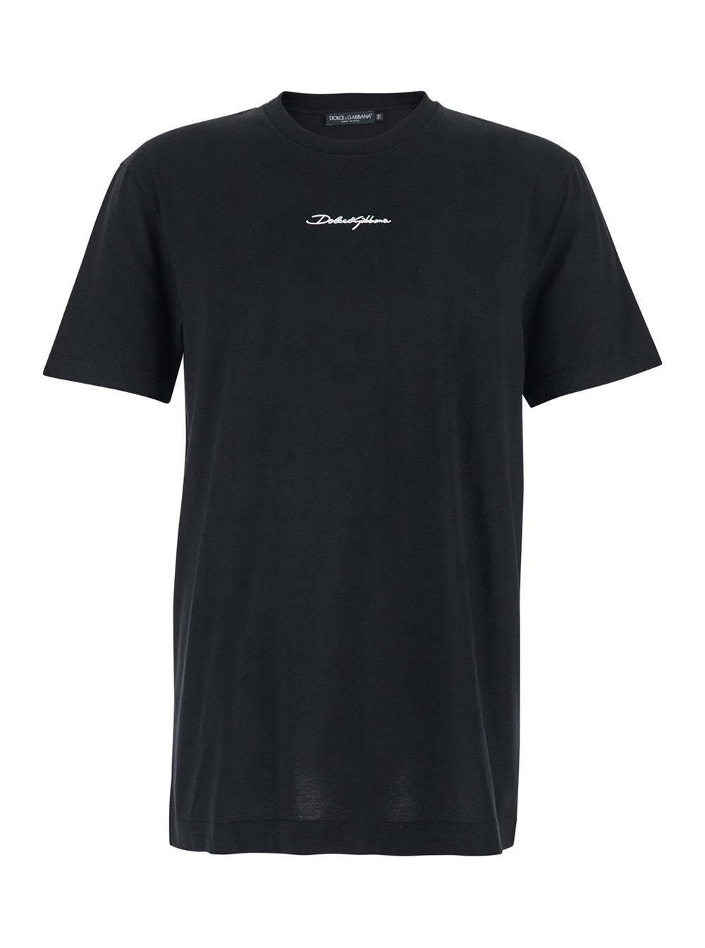 Dolce & Gabbana Men T-Shirt 'G8rn8zg7p0cn0000' Black With Logo On The Front In Cotton For Men DOLCE & GABBANA