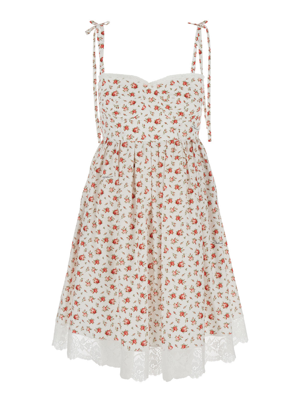 Dolce & Gabbana Women Multicolour Dress With Floral Print And Lace Detail In Cotton Women DOLCE & GABBANA