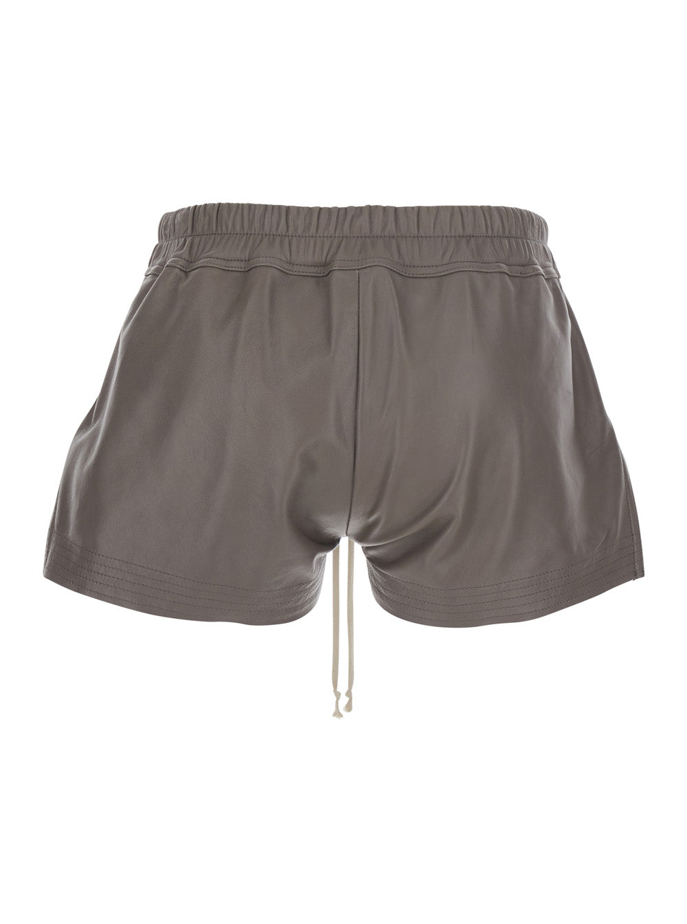 Rick Owens Women Fog Ecoleather Shorts With Front Drawstring And Leather Vents For Women RICK OWENS