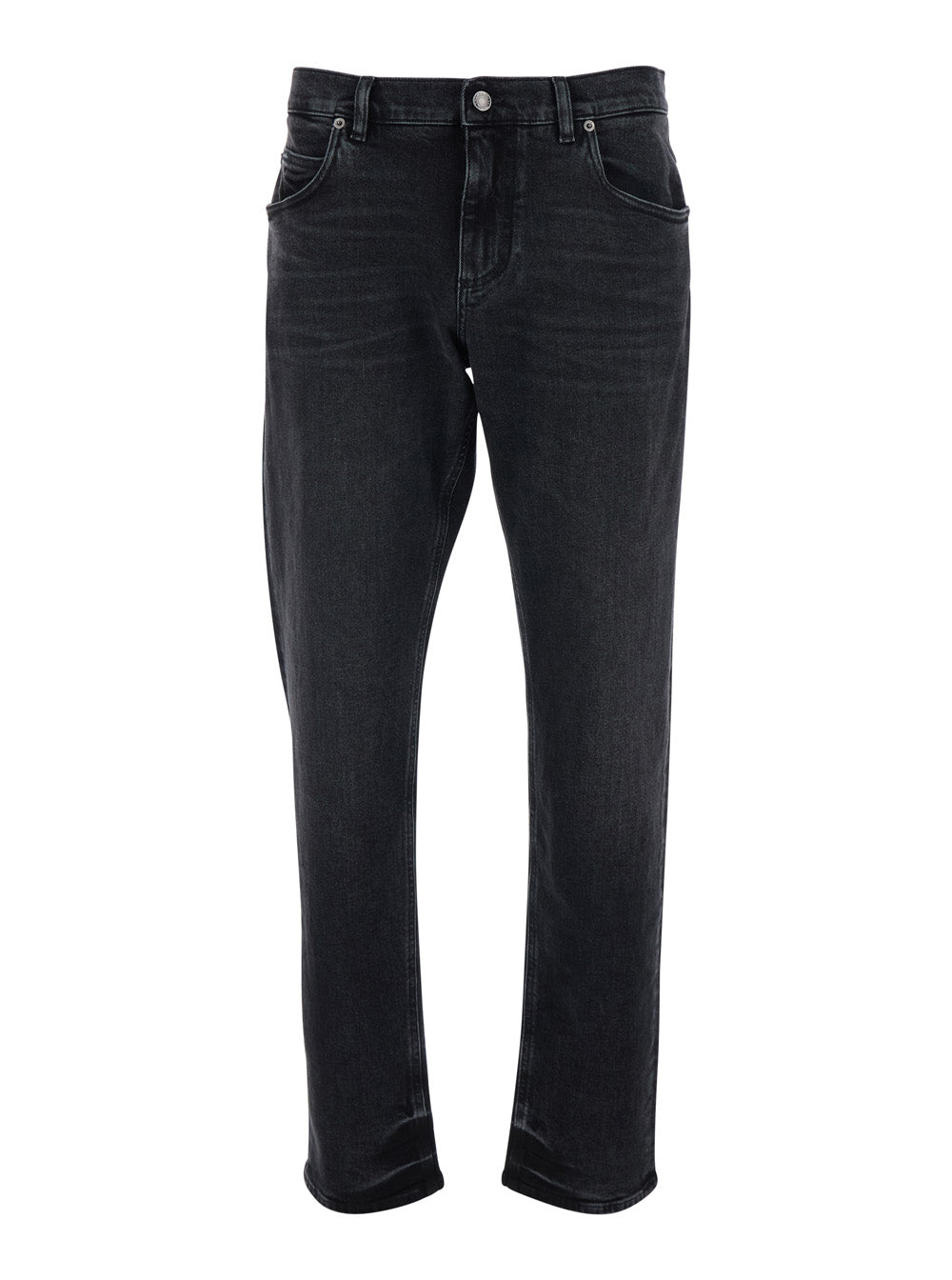 Dolce & Gabbana Men Black Jeans With Belt Loops And Logo Patch On The Back For Men DOLCE & GABBANA