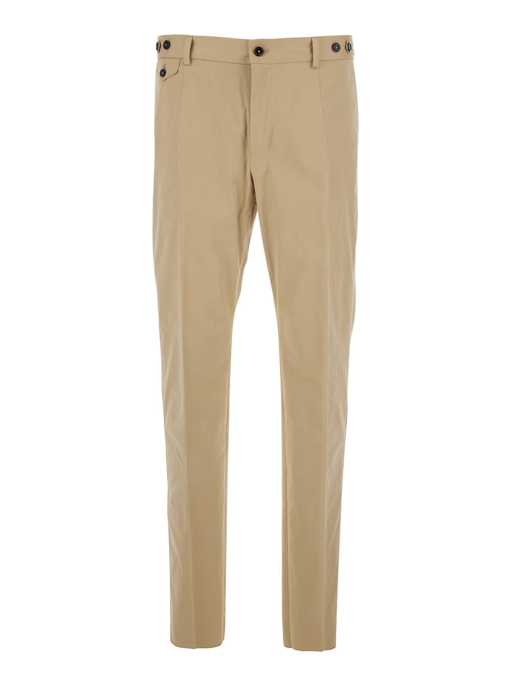 Dolce & Gabbana Men Beige Pants With Logo Patch On The Back In Cotton For Men DOLCE & GABBANA