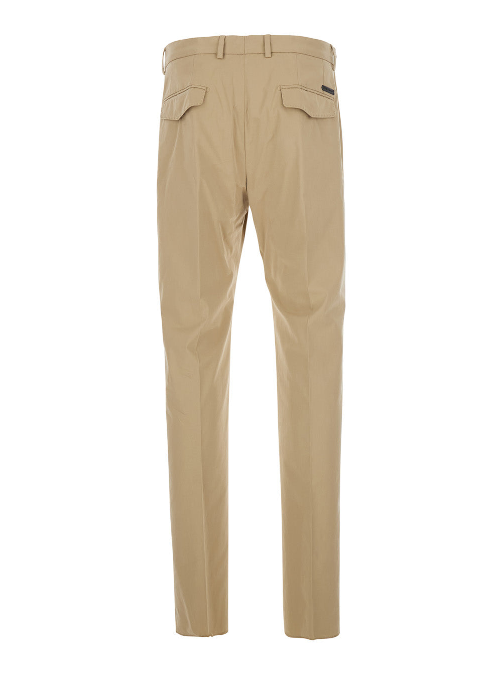 Dolce & Gabbana Men Beige Pants With Logo Patch On The Back In Cotton For Men DOLCE & GABBANA