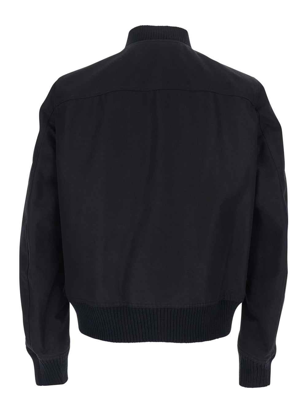 Rick Owens Men Heizer Flight Bomber Jacket With Bomber Collar And Two Zip Pockets On The Front In Black Cotton Blend For Men RICK OWENS