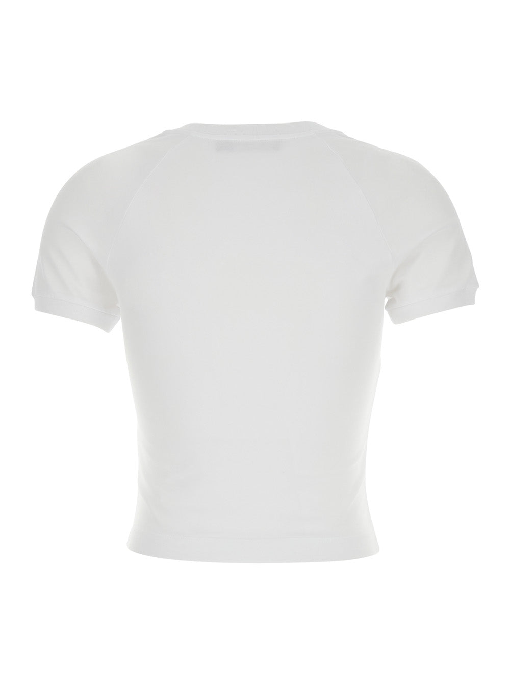 Dolce & Gabbana Women White Cotton Crew Neck T-Shirt With Bow And Logo On Front For Women DOLCE & GABBANA