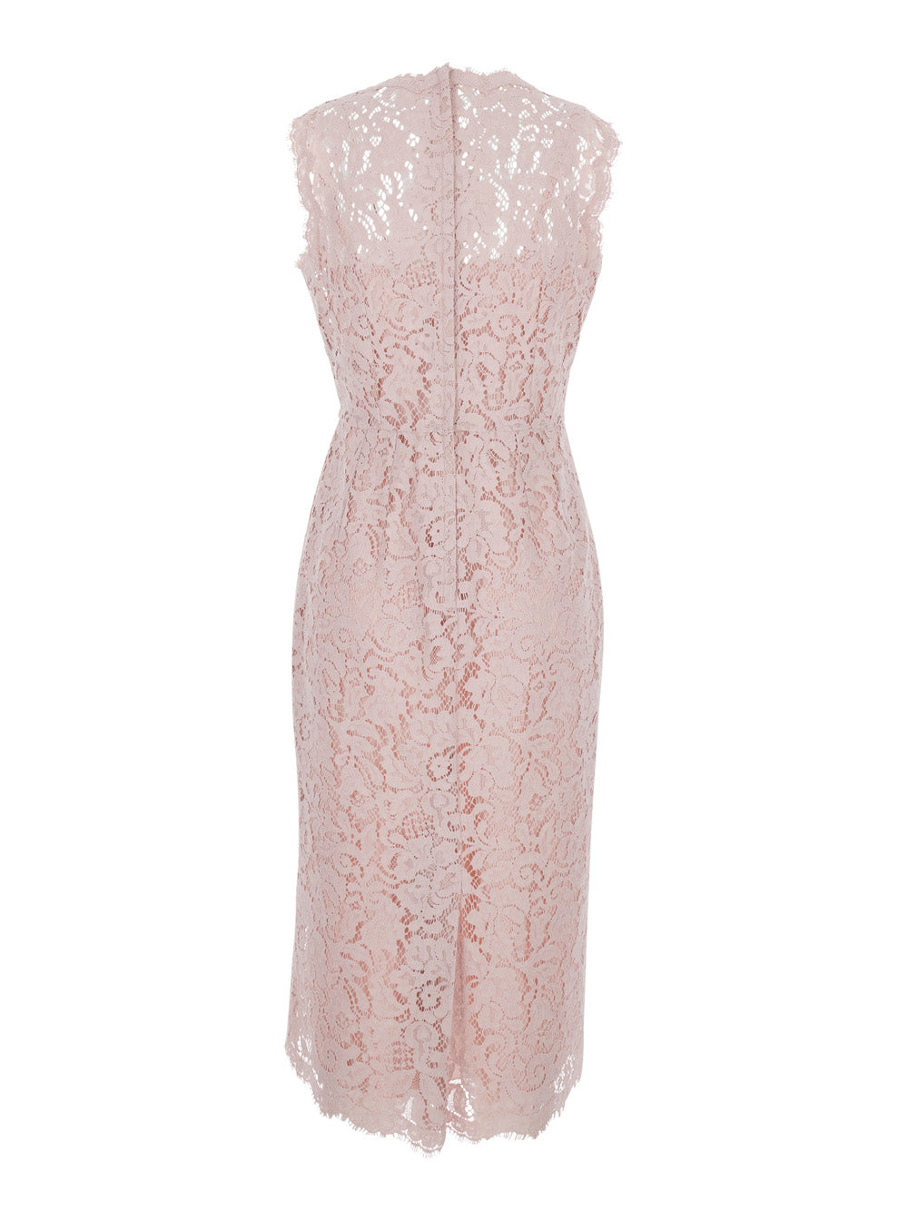 Dolce & Gabbana Women Pink Dress With Lace Design In Mixed Cotton Woman DOLCE & GABBANA