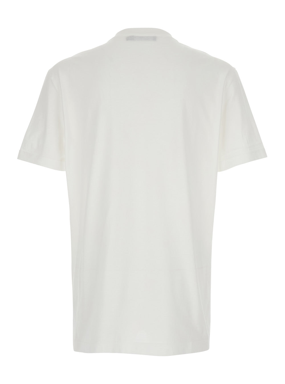 Dolce & Gabbana Men White Crew Neck T-Shirt With Front Logo In Cotton For Men DOLCE & GABBANA