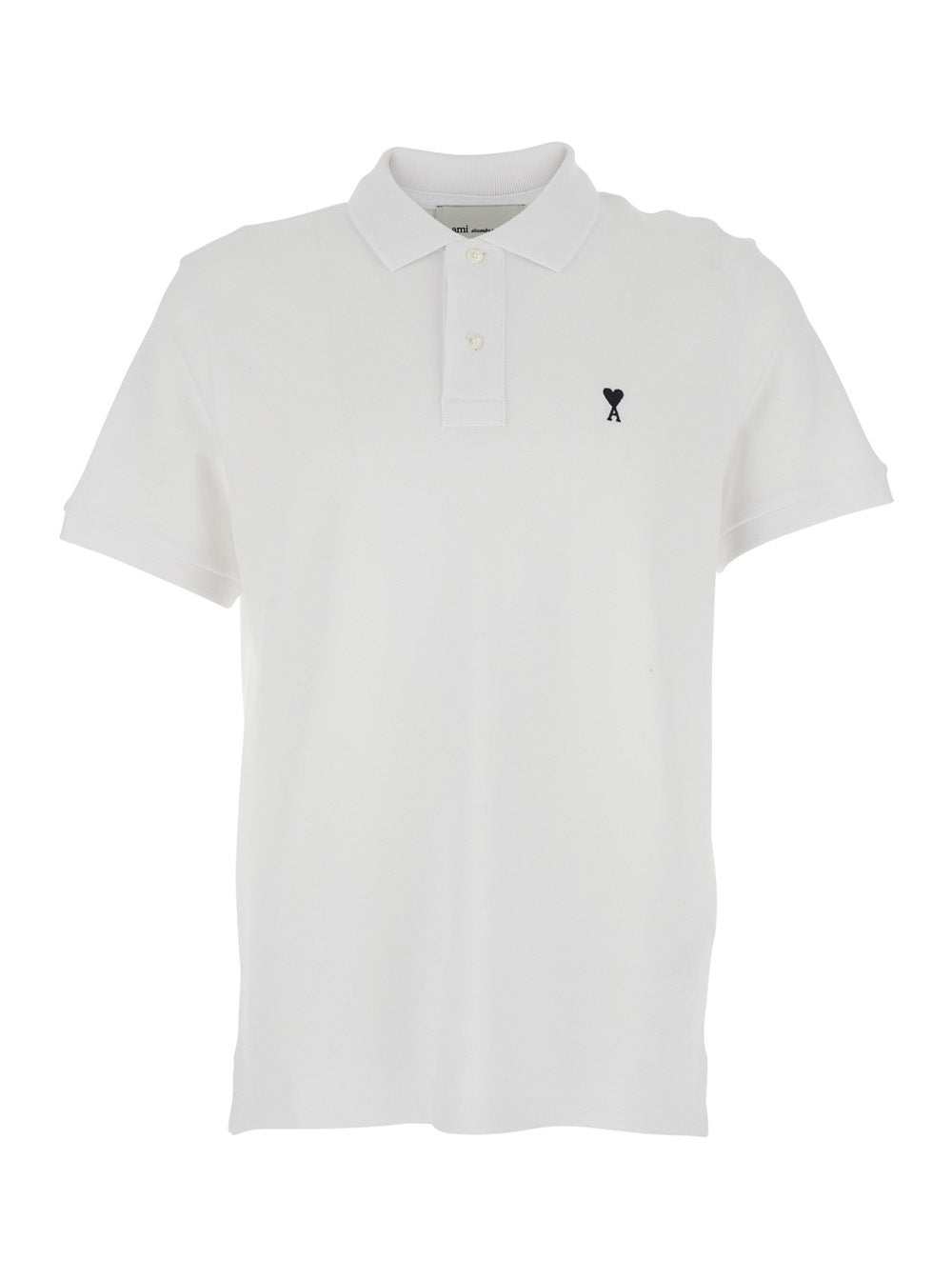 Ami Paris Men White Polo Shirt With Adc Embroidery On The Front And Classic Cotton Collar For Men AMI PARIS