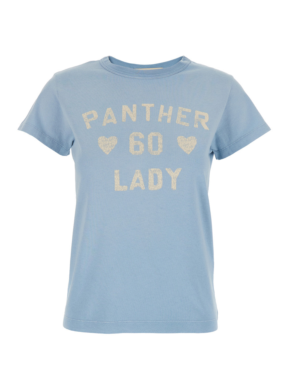 Valentino Women Light Blue Crewneck T-Shirt With Maxi Logo On Front And Rear In Cotton Jersey Woman VALENTINO