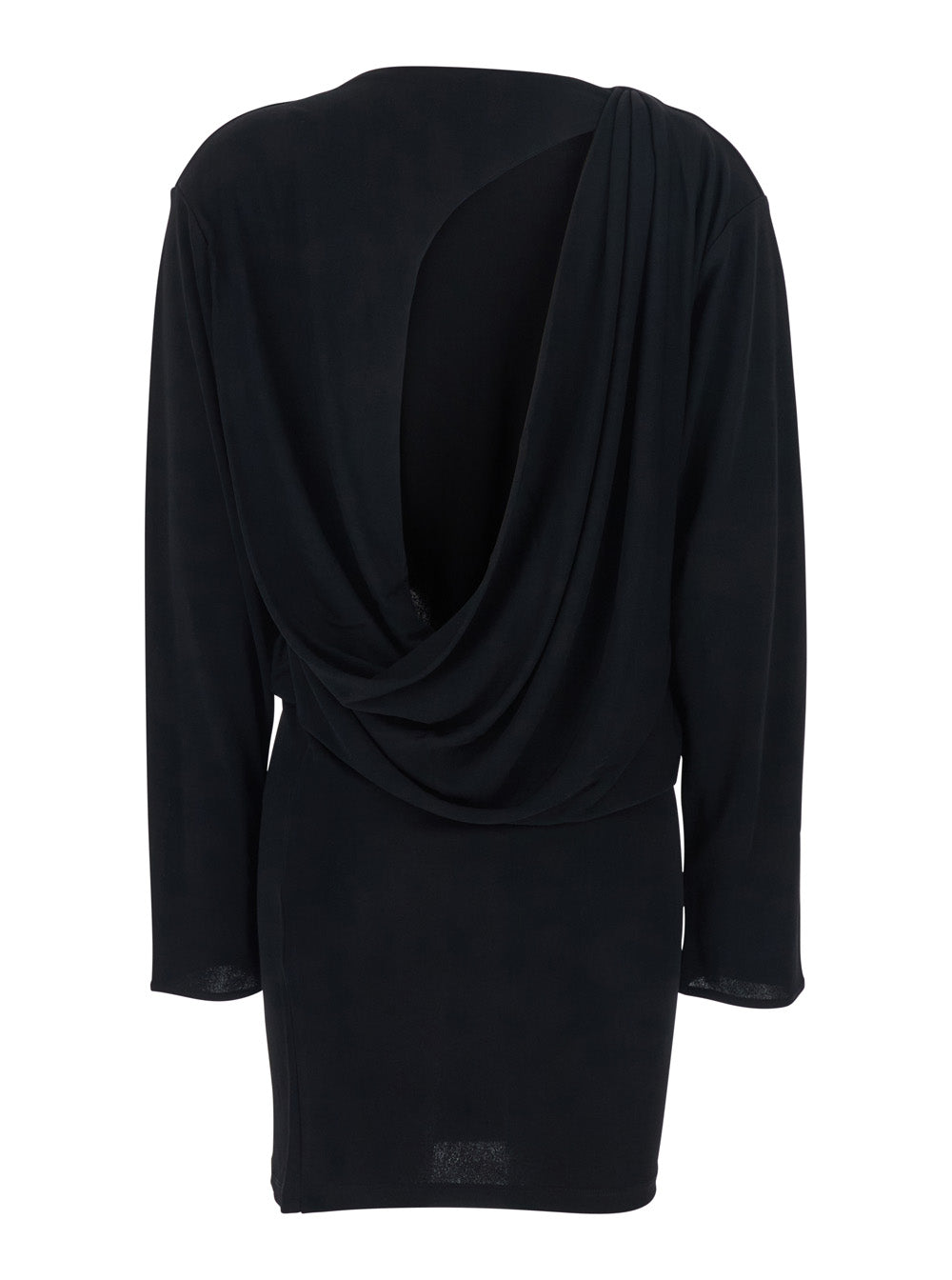 Jacquemus Women 'La Robe Mistral' Black Crewneck Dress With Open Rear In Viscose Blend Woman JACQUEMUS