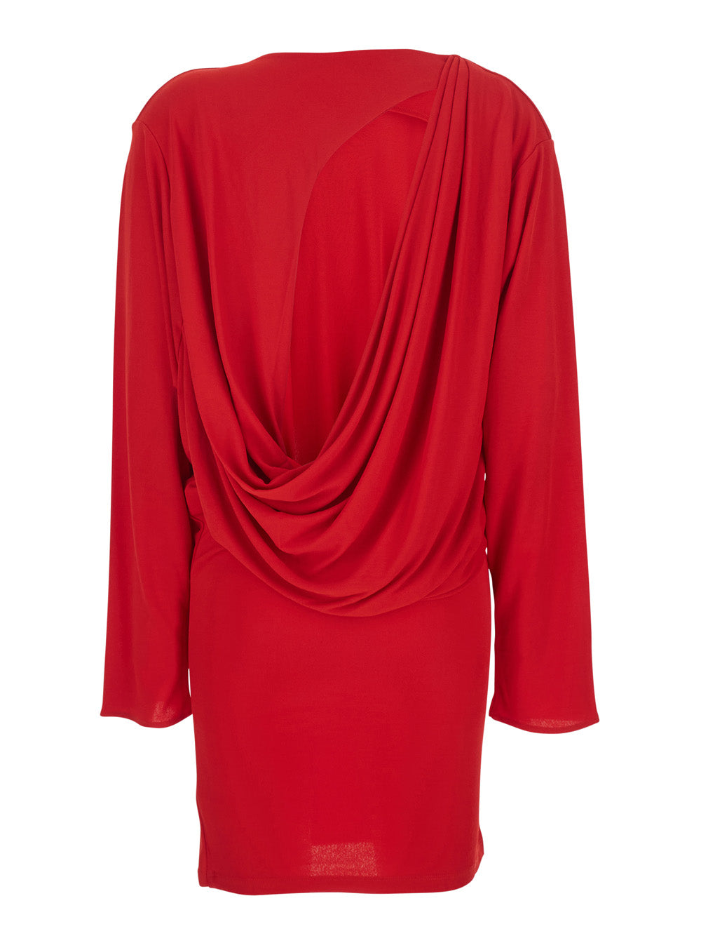 Jacquemus Women 'Mistral' Red Dress With Boat Neckline And Long Sleeves In Viscose Women JACQUEMUS