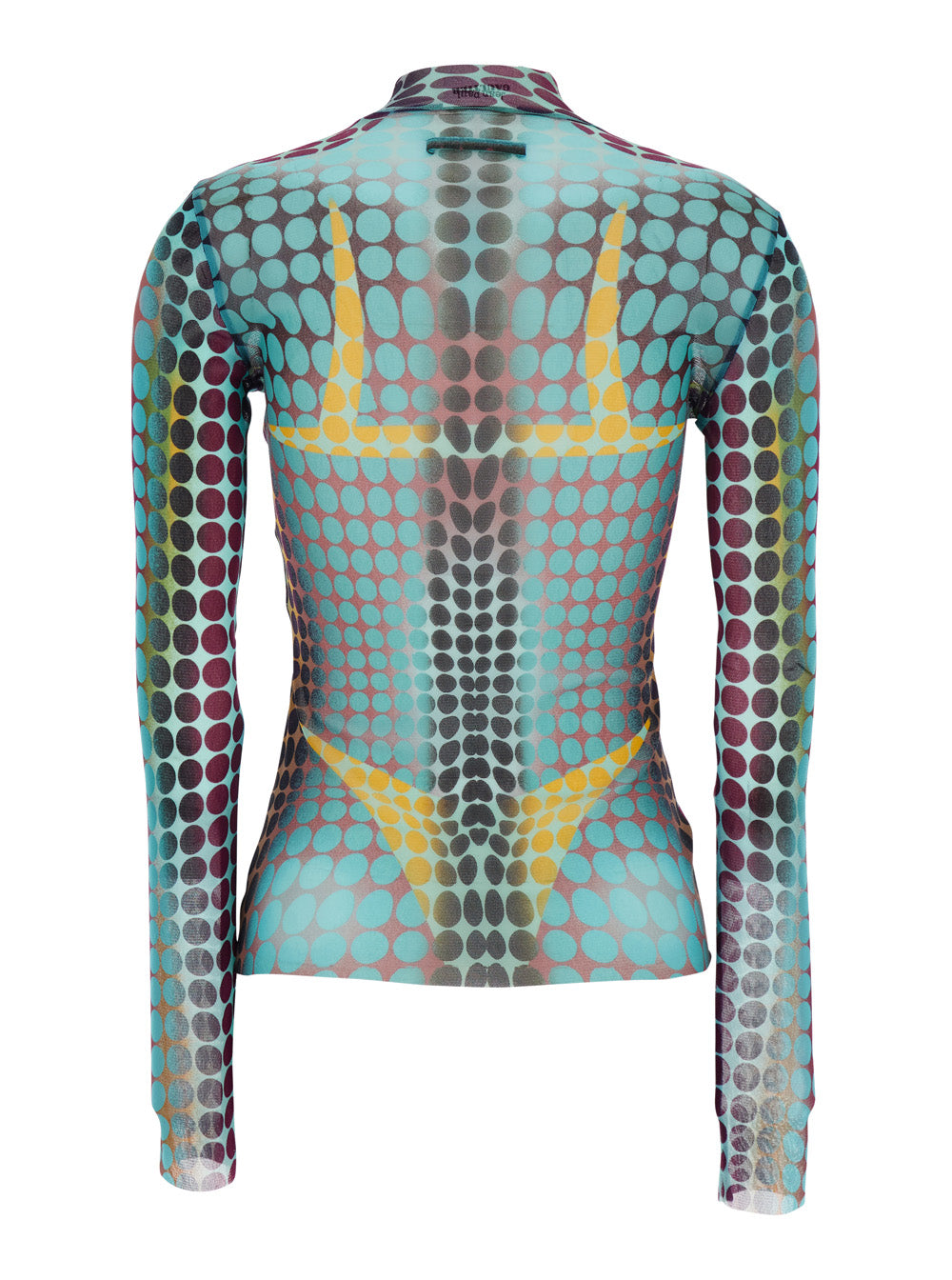 Jean Paul Gaultier Women High Neck Top With All-Over Print In Multicolor Tech Fabric For Women JEAN PAUL GAULTIER