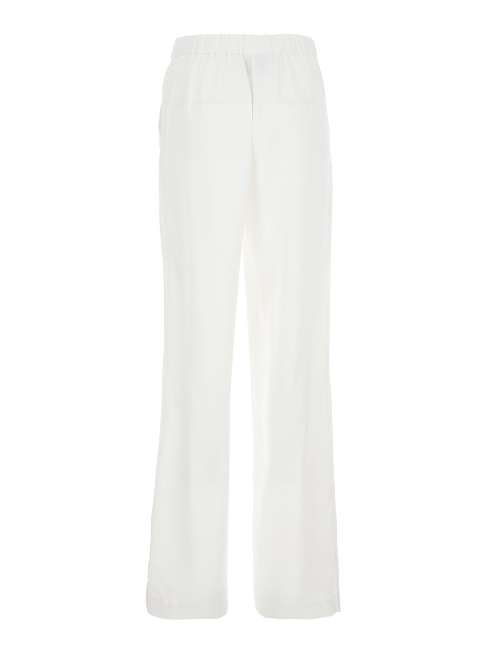 Leplain Women White Pants With Elasticized Waist At The Back And Wide Leg In Tech Fabric Woman LEPLAIN