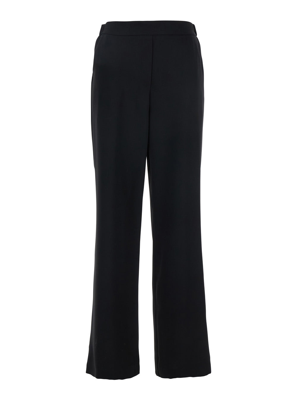 Leplain Women Black Pants With Elasticated Waist At The Back And Wide Leg In Tech Fabric For Women LEPLAIN