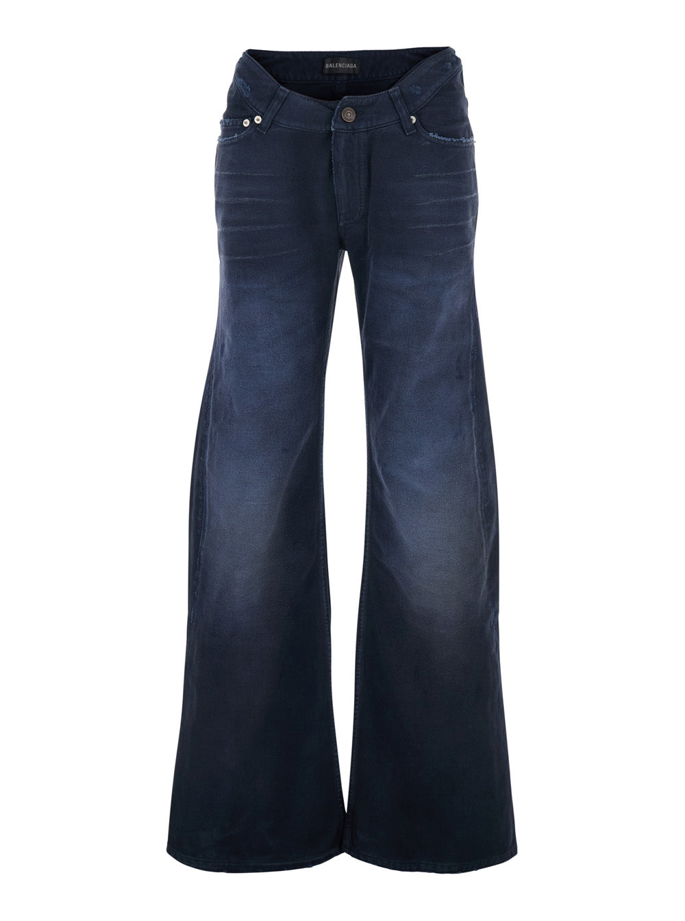 Balenciaga Women Blue Five-Pocket Jeans With Curved Waist And Faded Effect In Denim For Women BALENCIAGA