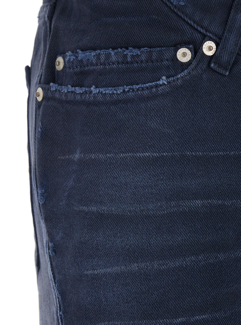 Balenciaga Women Blue Five-Pocket Jeans With Curved Waist And Faded Effect In Denim For Women BALENCIAGA