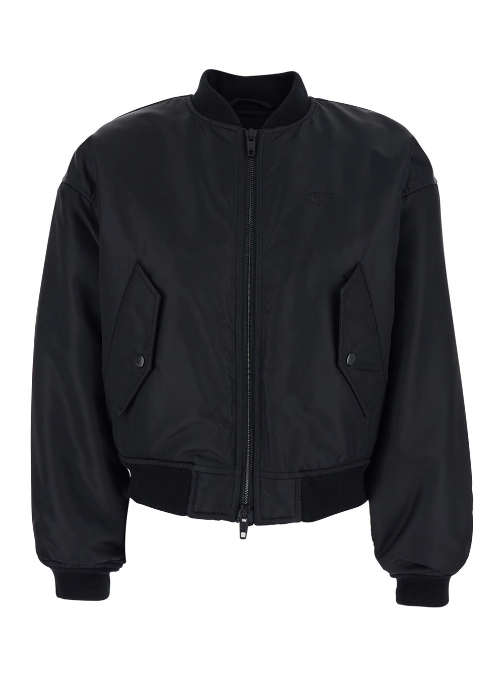 Balenciaga Women Bomber Jacket With High Collar And Two Side Pockets In Black Tech Fabric For Women BALENCIAGA