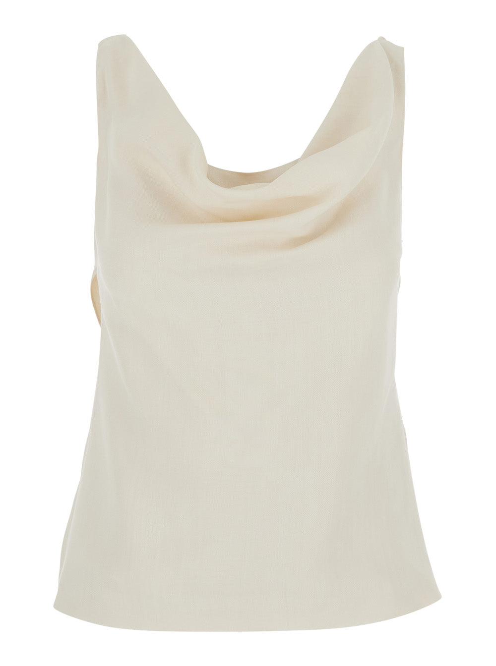 Brunello Cucinelli Women White Top With Draped Neckline In Viscose Blend For Women BRUNELLO CUCINELLI