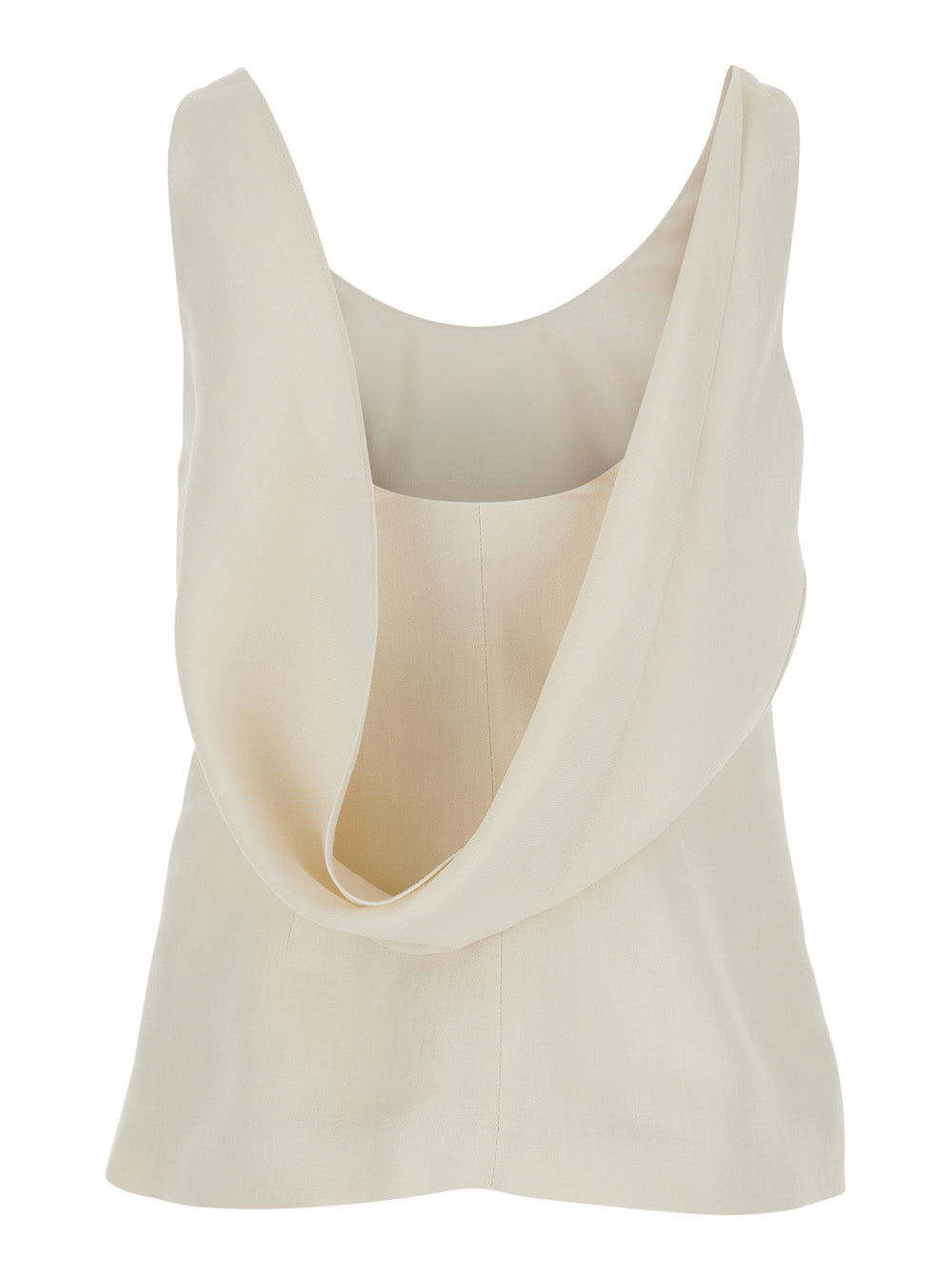 Brunello Cucinelli Women White Top With Draped Neckline In Viscose Blend For Women BRUNELLO CUCINELLI