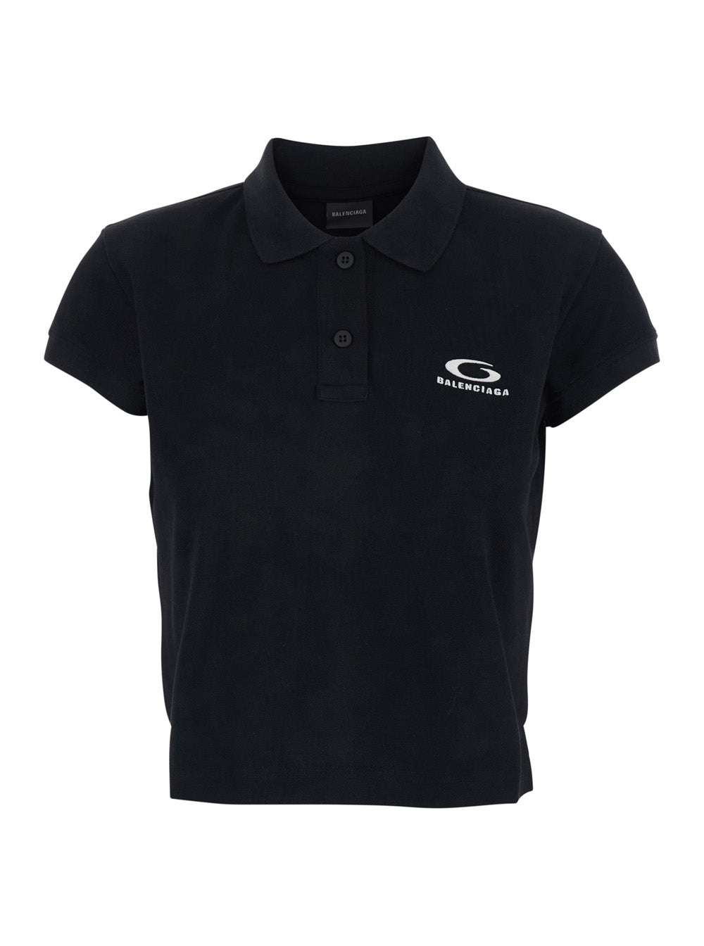 Balenciaga Women Black Polo Shirt With Logo On The Front In Cotton Woman BALENCIAGA