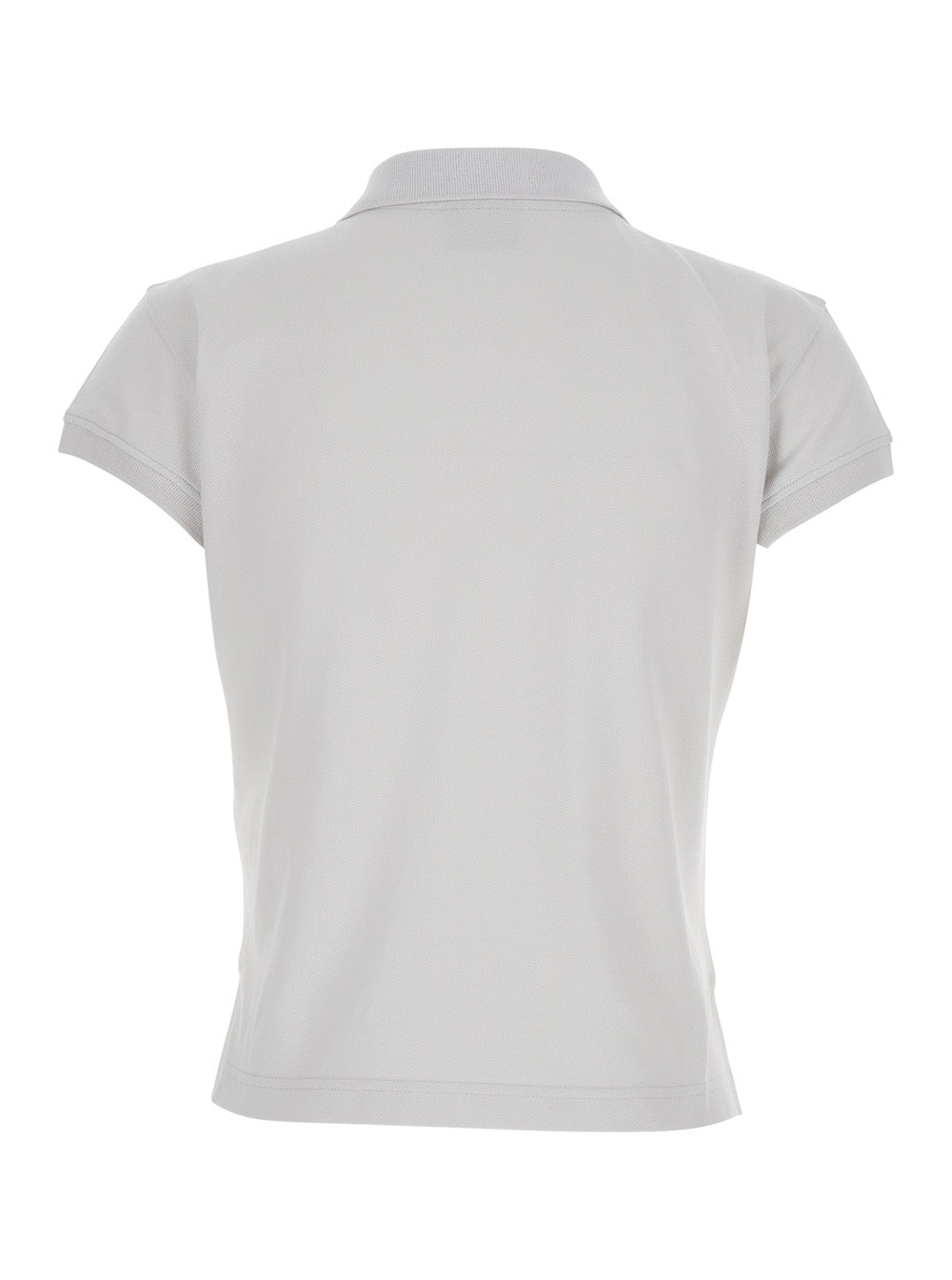 Balenciaga Women White Cotton Polo With Tone-On-Tone Logo For Women BALENCIAGA