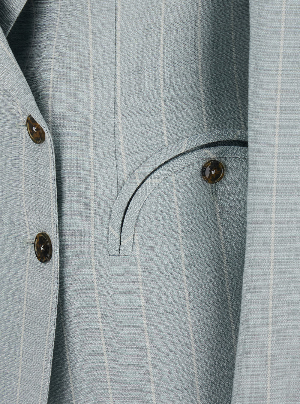 Blaze Milano Women 'After You' Light Blue Double-Breasted Jacket With Peak Revers And Striped  Motif In  Viscose Blend For Women BLAZE MILANO