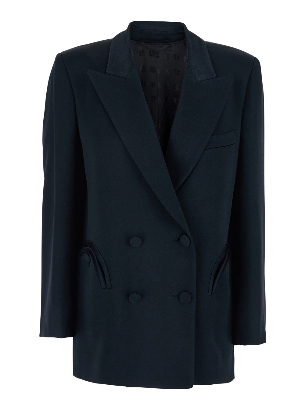 Blaze Milano Women 'Zenith' Blue Double-Breasted Jacket With Peak Revers In Viscose Blend For Women BLAZE MILANO