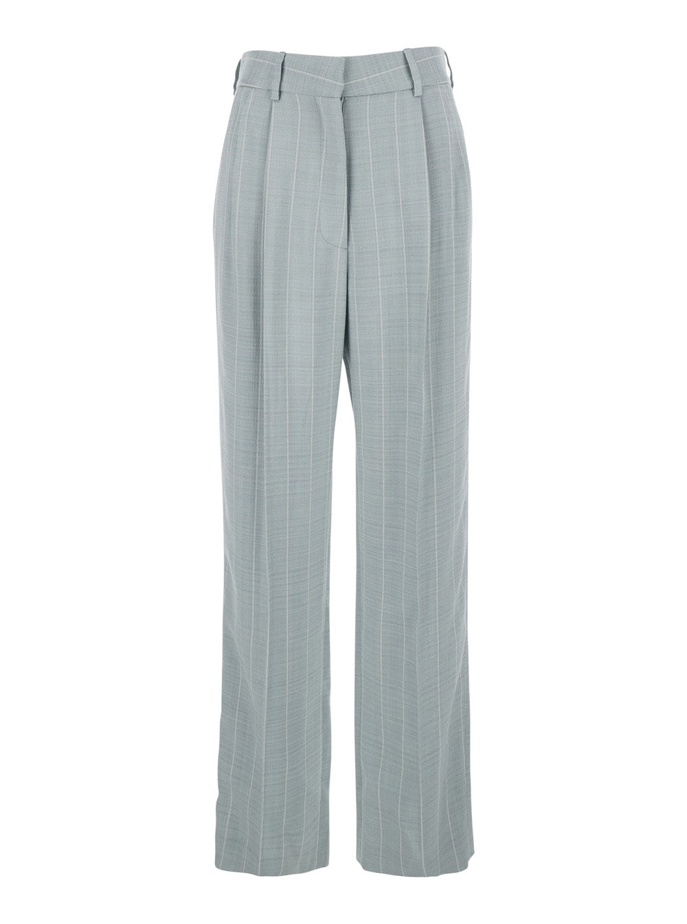 Blaze Milano Women Light Blue Trousers With Striped Motif In Viscose Woman BLAZE MILANO