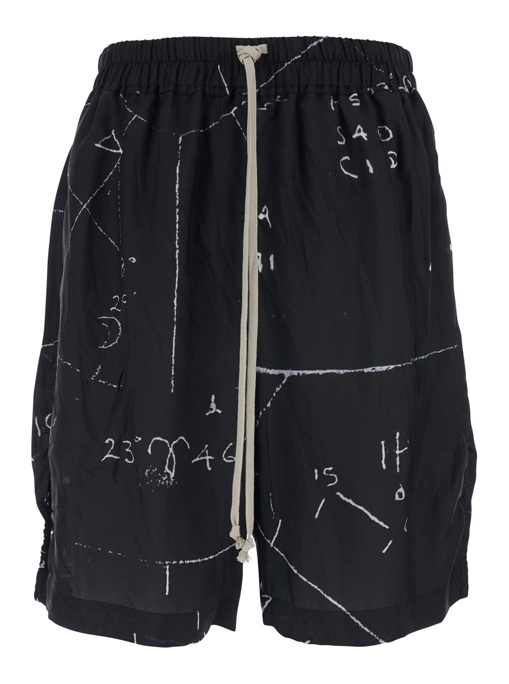 Rick Owens Men Shorts-Boxers-Back/Milk Black - High-Waisted Shorts With Minimalist Details - In Viscose And Cupro - Men RICK OWENS