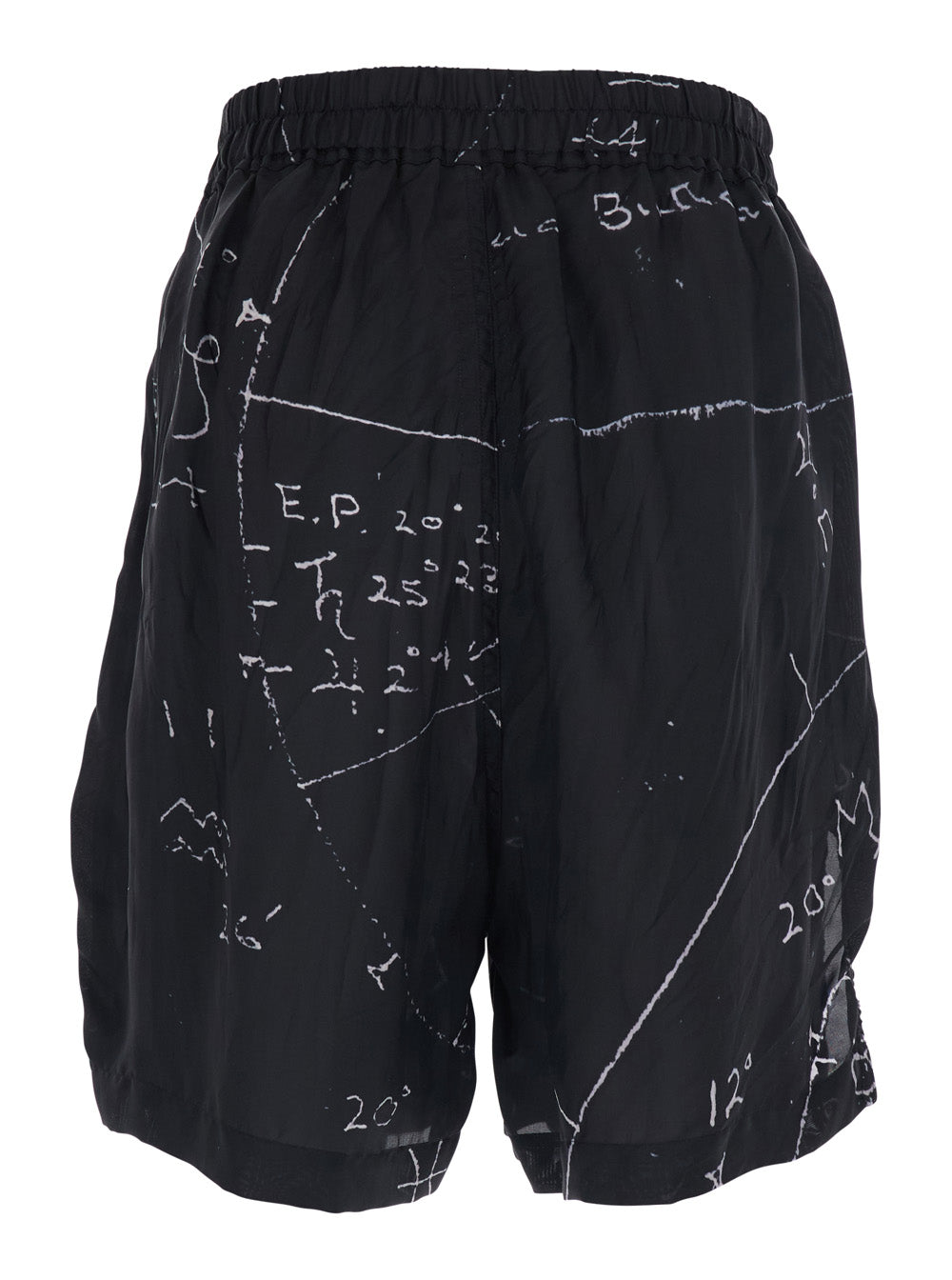 Rick Owens Men Shorts-Boxers-Back/Milk Black - High-Waisted Shorts With Minimalist Details - In Viscose And Cupro - Men RICK OWENS