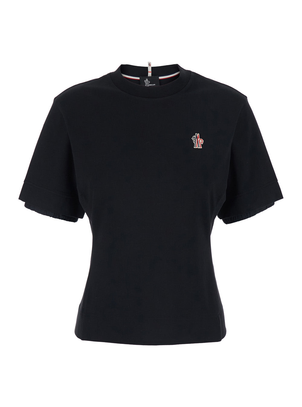 Moncler Grenoble Women Black Crewneck With Logo On Front And Rear In Tech Fabric Woman MONCLER GRENOBLE
