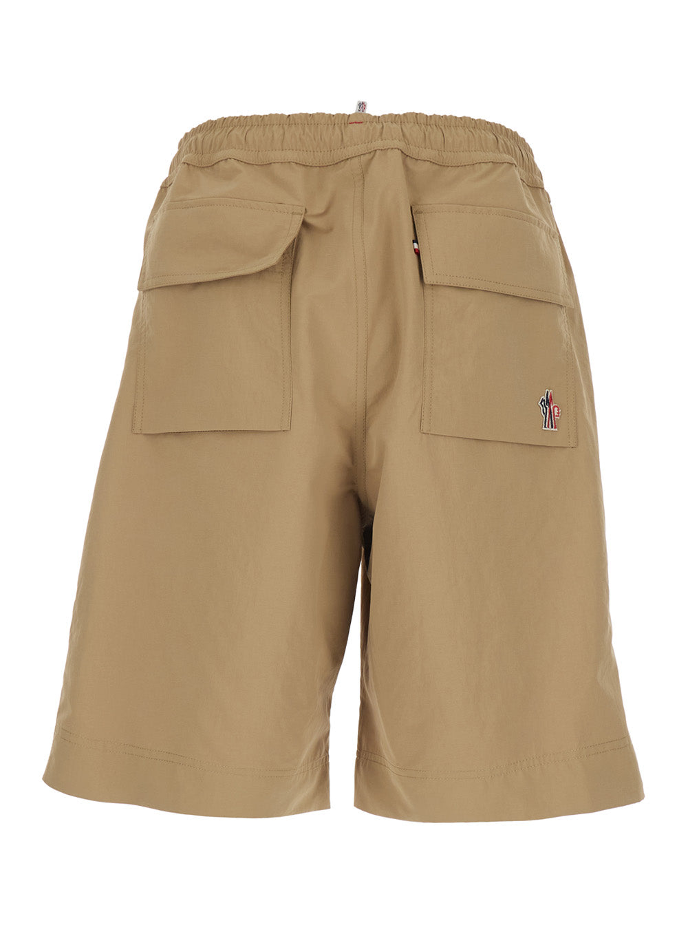 Moncler Grenoble Men Beige Technical Fabric Bermuda Shorts With Elastic Waist And Logo Patch On The Back For Men MONCLER GRENOBLE